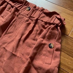 Button Paper-bag Shorts